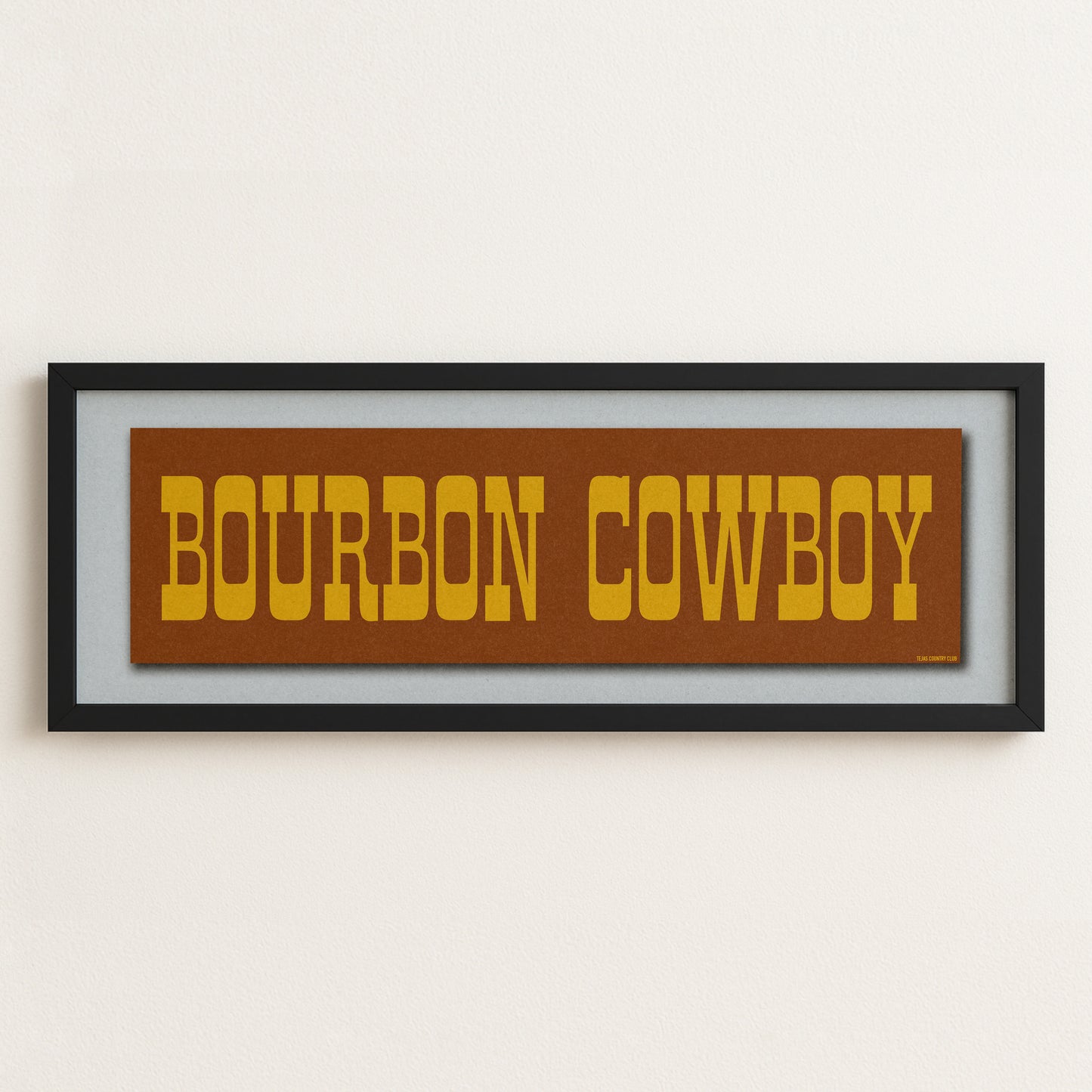 Framed Bourbon Cowboy Vintage Brown Bumper Sticker Art Print