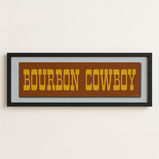 Framed Bourbon Cowboy Vintage Brown Bumper Sticker Art Print