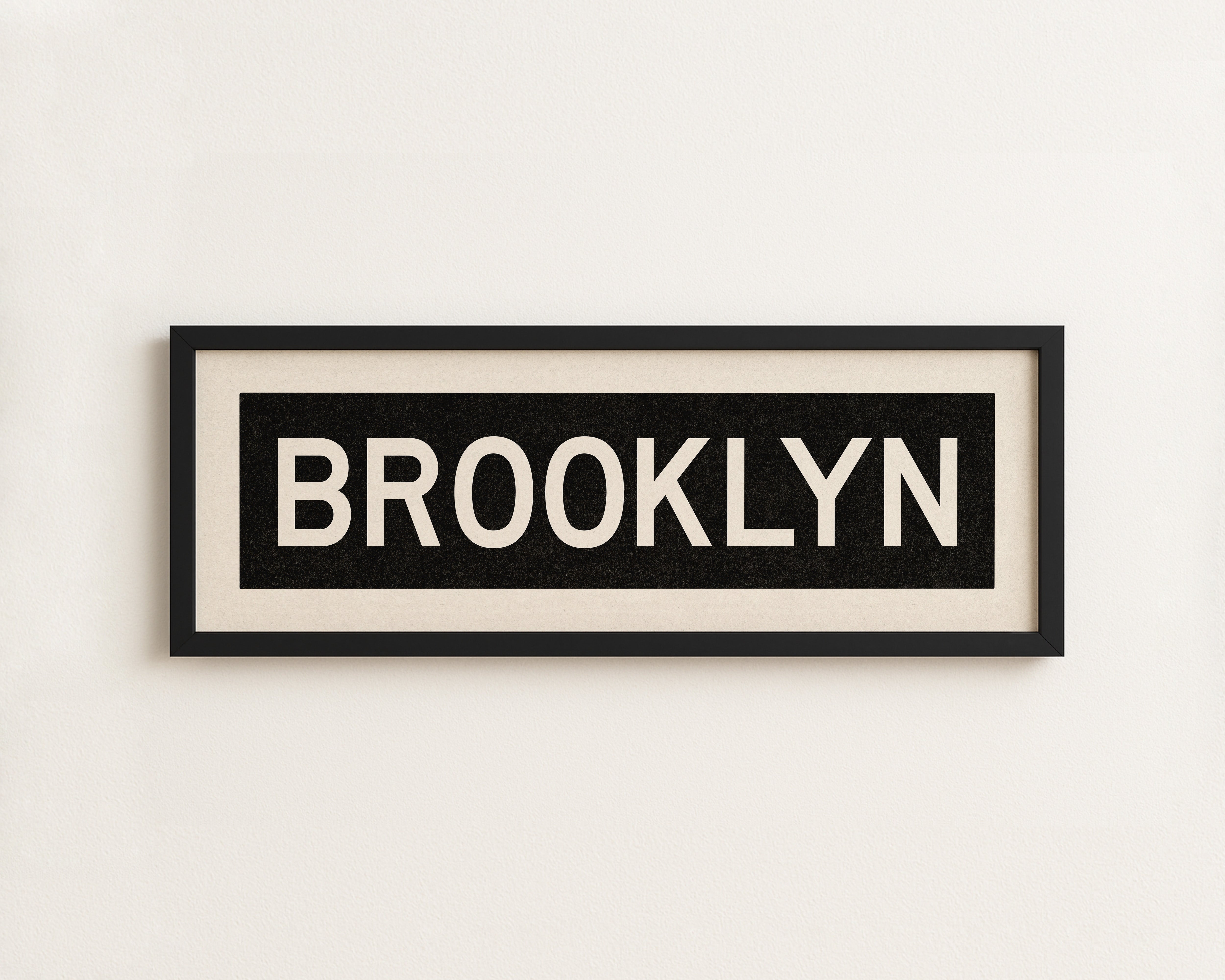Framed Brooklyn New York Bus Scroll - Tejas Country Club
