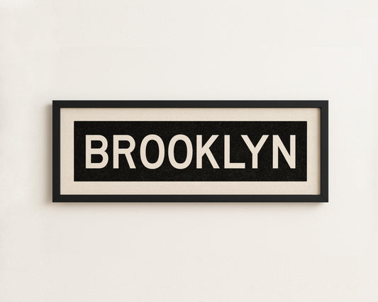 Framed Brooklyn New York Bus Scroll