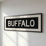 Framed Buffalo New York Bus Scroll - Tejas Country Club