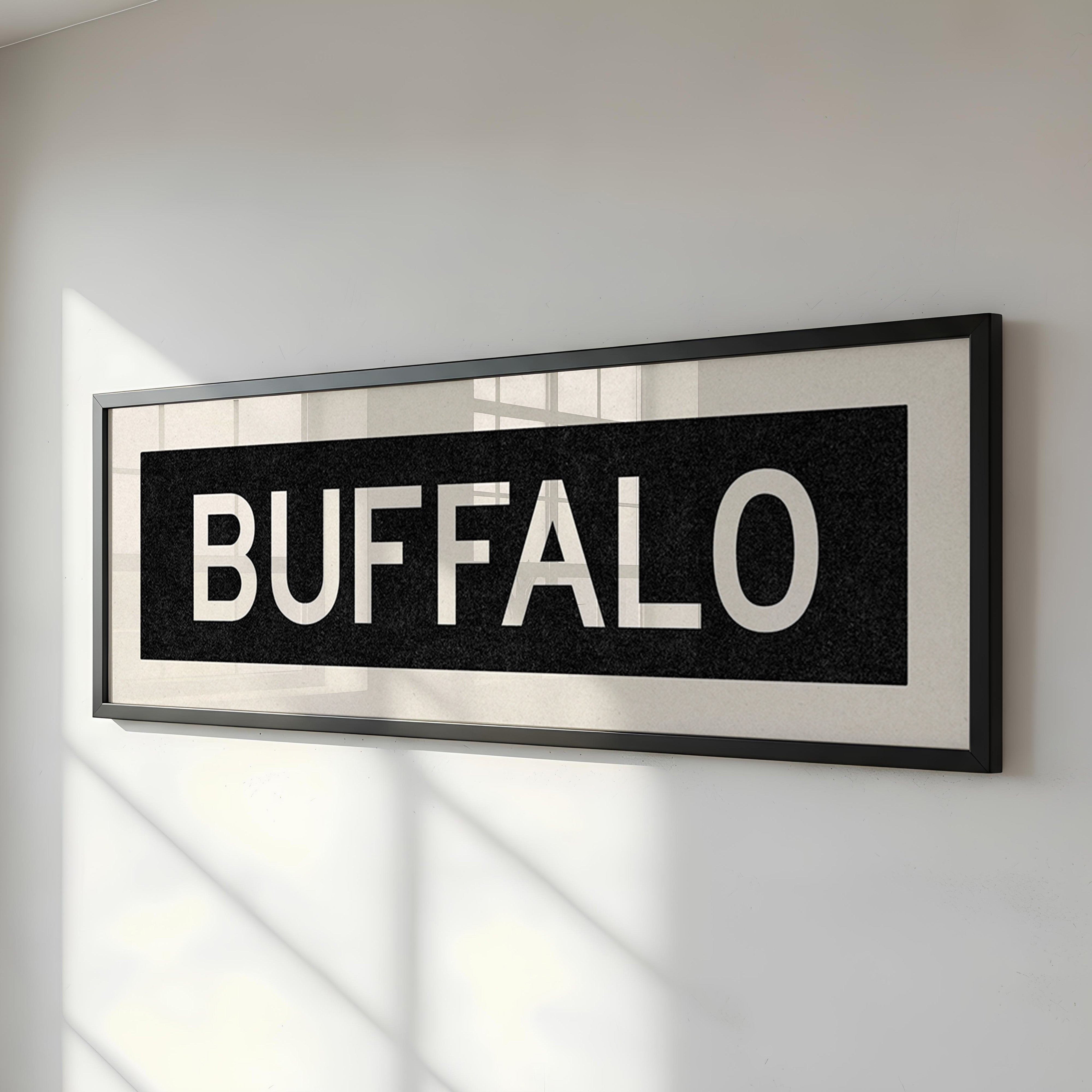 Framed Buffalo New York Bus Scroll - Tejas Country Club