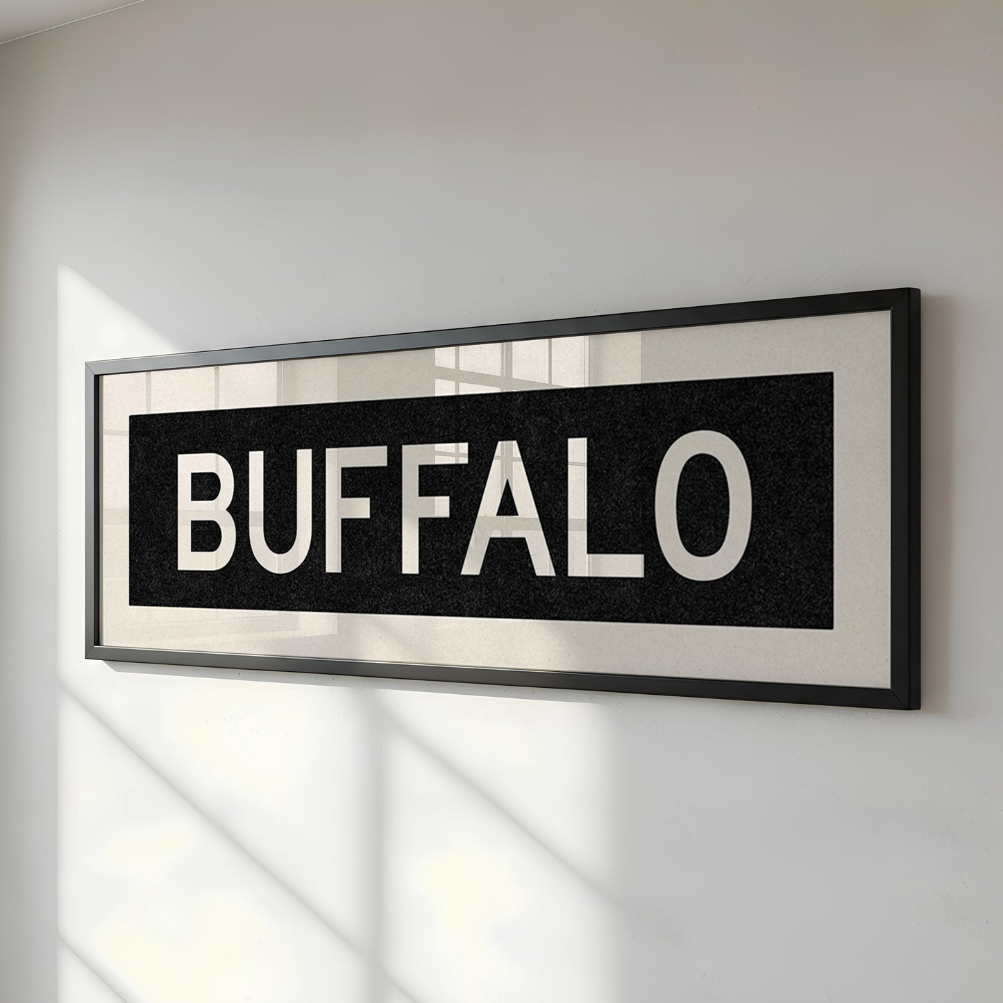 Framed Buffalo New York Bus Scroll