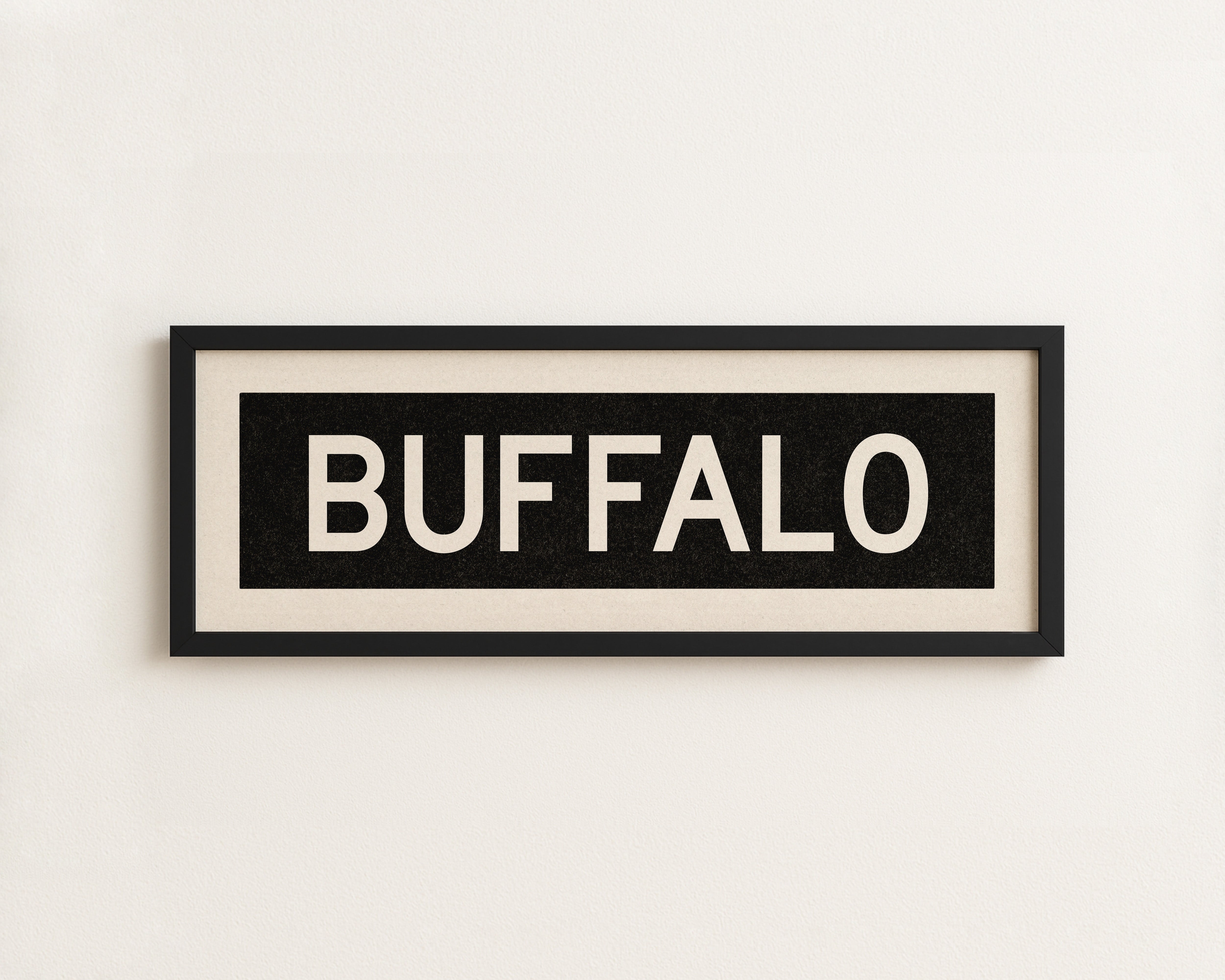 Framed Buffalo New York Bus Scroll - Tejas Country Club