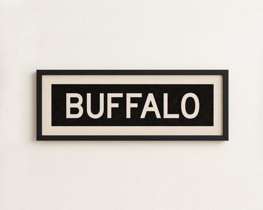 Framed Buffalo New York Bus Scroll