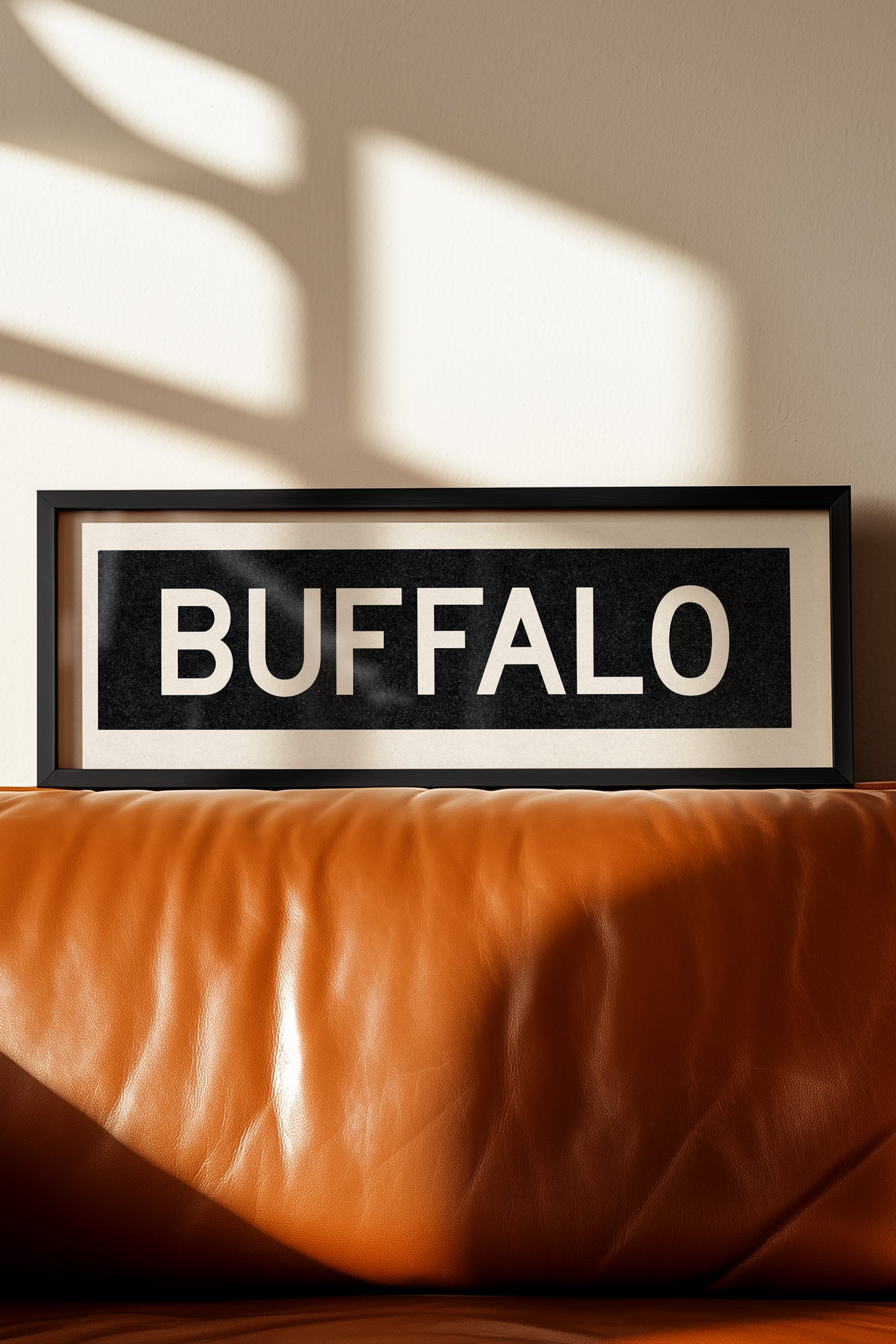 Framed Buffalo New York Bus Scroll