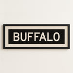 Framed Buffalo New York Bus Scroll - Tejas Country Club