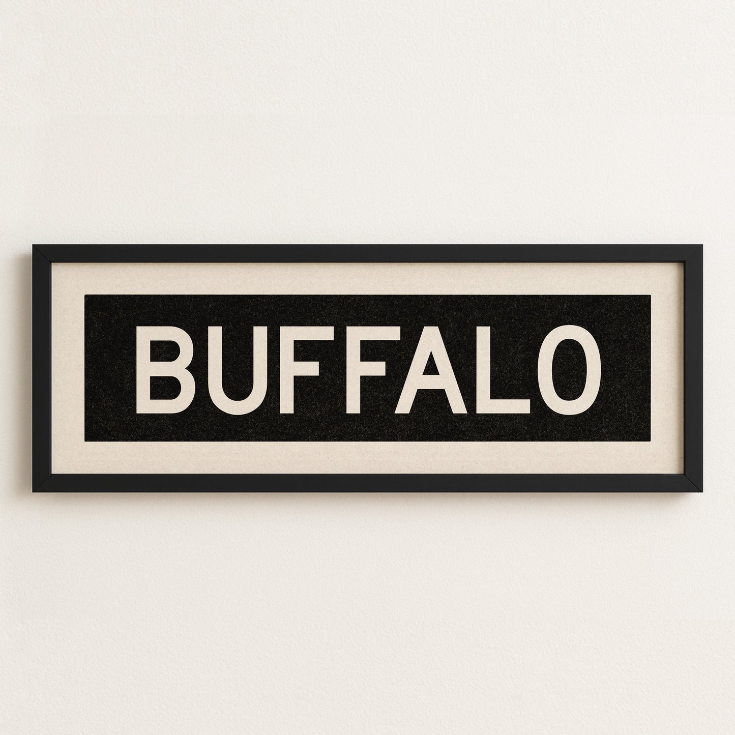 Framed Buffalo New York Bus Scroll