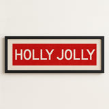 Framed Holly Jolly Red Christmas Art Print