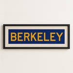 Framed Blue and Gold Berkeley California Bus Scroll - Tejas Country Club