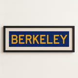 Framed Blue and Gold Berkeley California Bus Scroll - Tejas Country Club