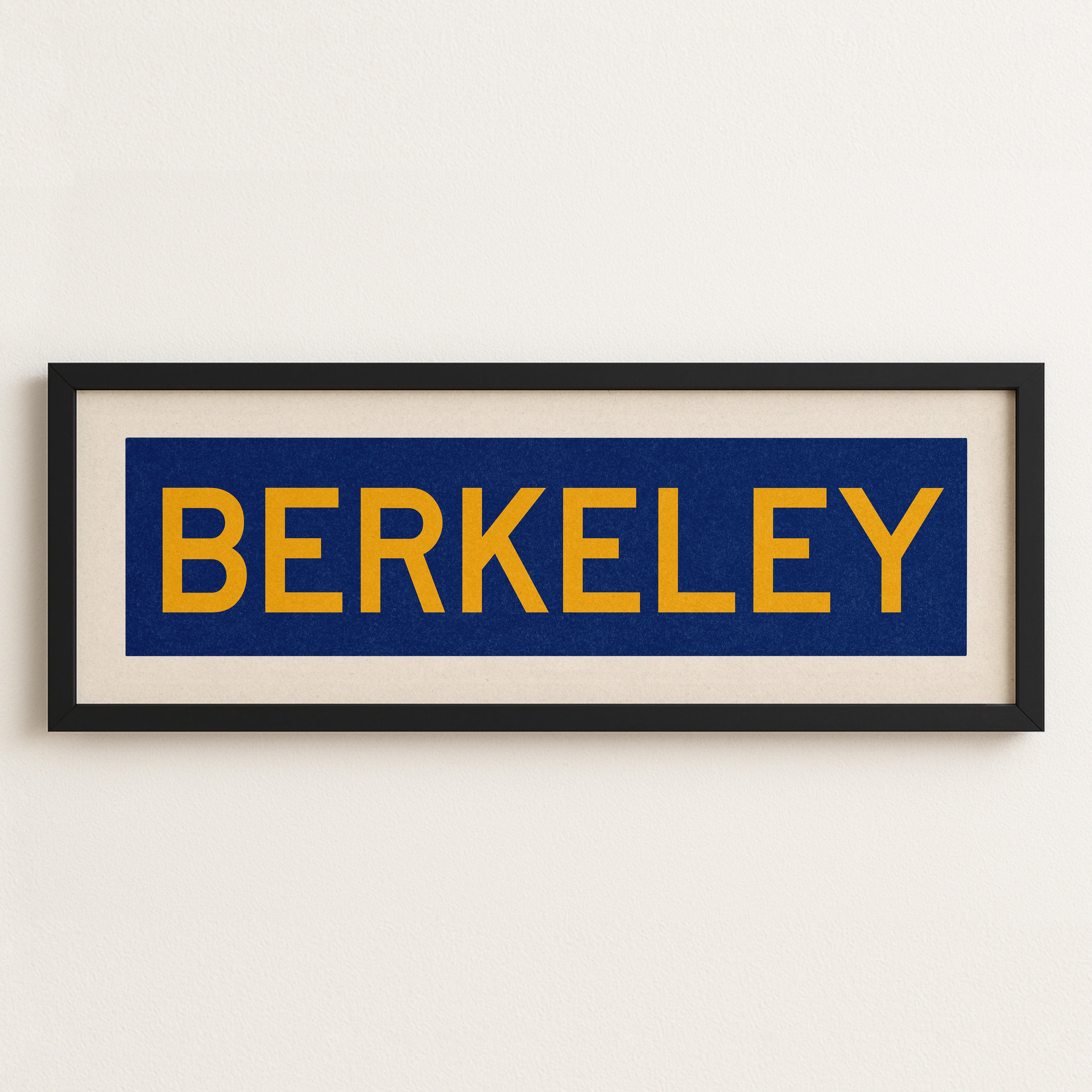 Framed Blue and Gold Berkeley California Bus Scroll - Tejas Country Club