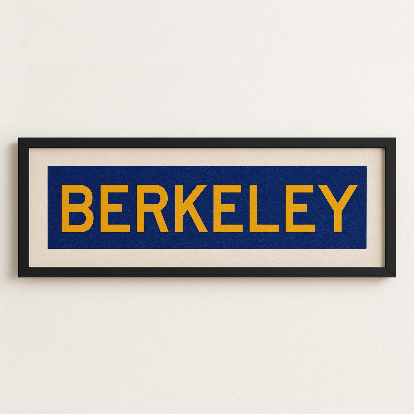 Framed Blue and Gold Berkeley California Bus Scroll - Tejas Country Club