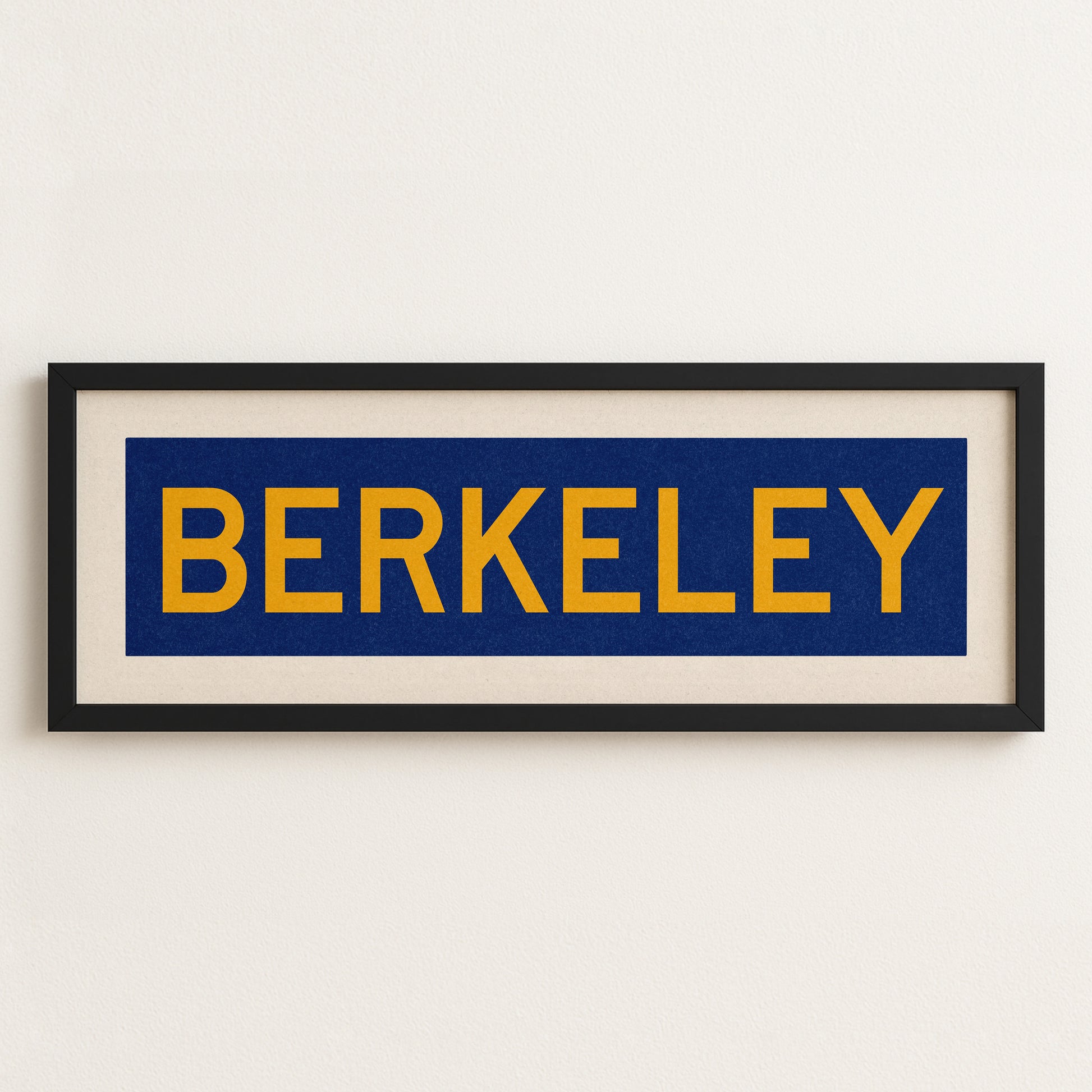 Framed Blue and Gold Berkeley California Bus Scroll - Tejas Country Club