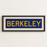 Framed Blue and Gold Berkeley California Bus Scroll - Tejas Country Club