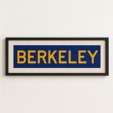 Framed Blue and Gold Berkeley California Bus Scroll - Tejas Country Club
