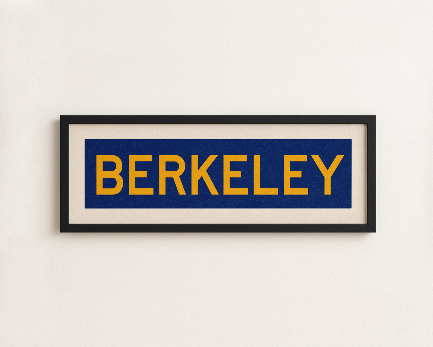 Framed Blue and Gold Berkeley California Bus Scroll - Tejas Country Club