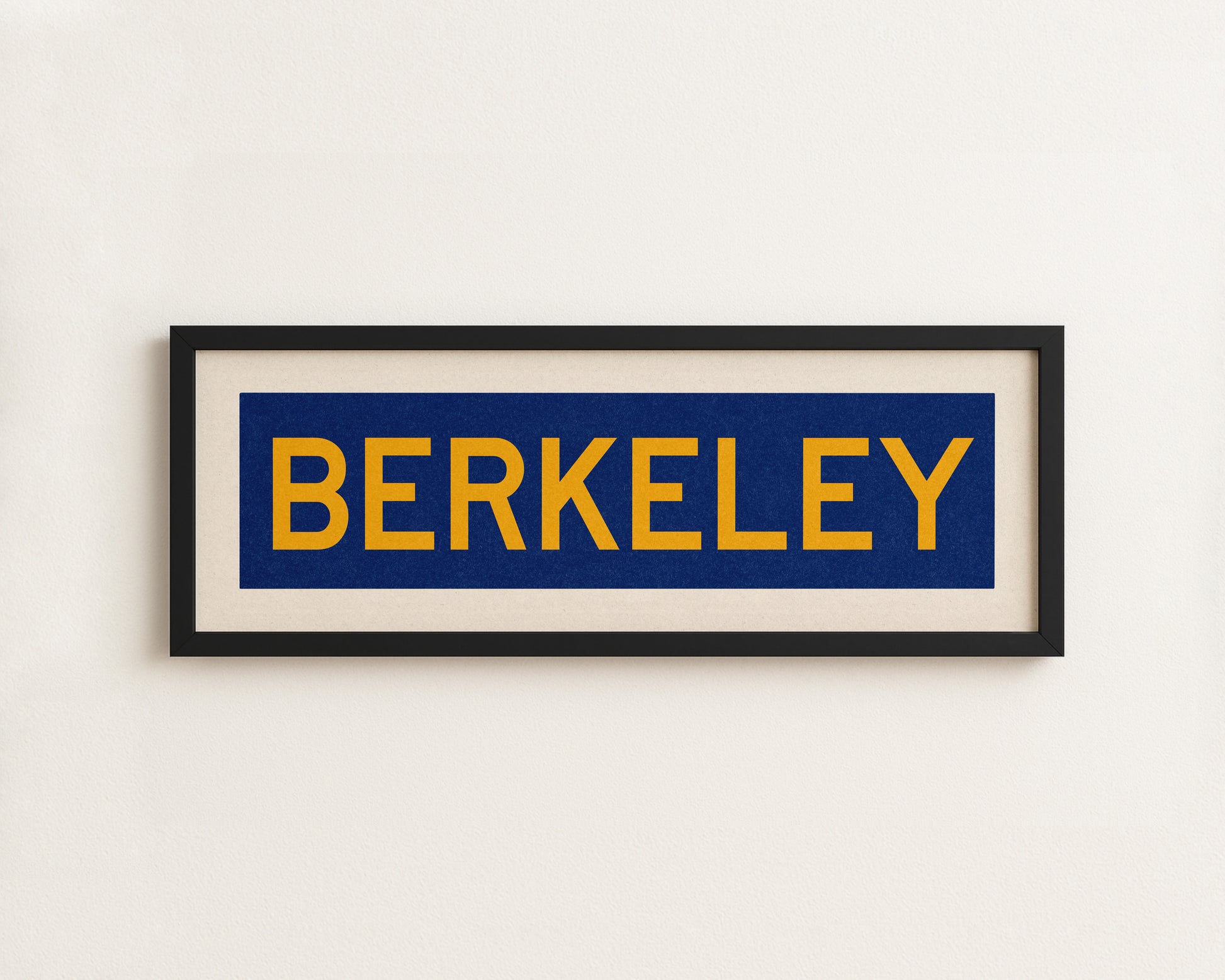 Framed Blue and Gold Berkeley California Bus Scroll - Tejas Country Club