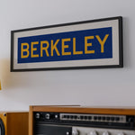 Framed Blue and Gold Berkeley California Bus Scroll - Tejas Country Club