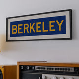 Framed Blue and Gold Berkeley California Bus Scroll - Tejas Country Club