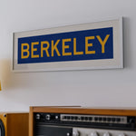 Framed Blue and Gold Berkeley California Bus Scroll - Tejas Country Club