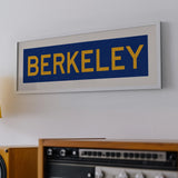 Framed Blue and Gold Berkeley California Bus Scroll - Tejas Country Club