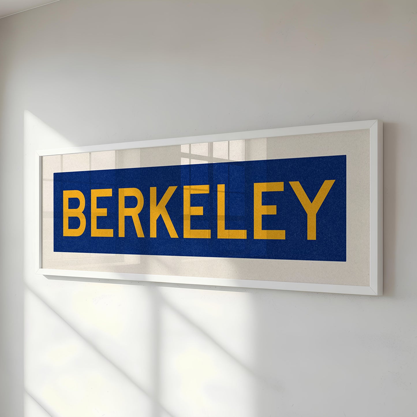 Framed Blue and Gold Berkeley California Bus Scroll - Tejas Country Club