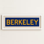 Framed Blue and Gold Berkeley California Bus Scroll - Tejas Country Club