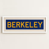 Framed Blue and Gold Berkeley California Bus Scroll - Tejas Country Club