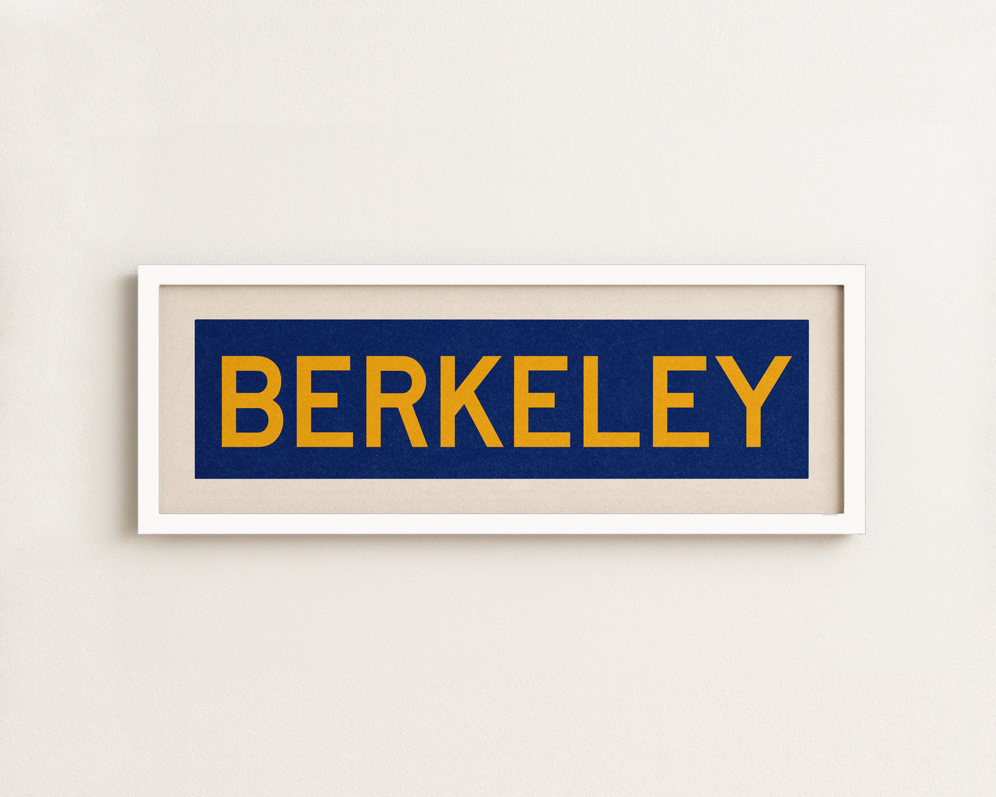 Framed Blue and Gold Berkeley California Bus Scroll - Tejas Country Club