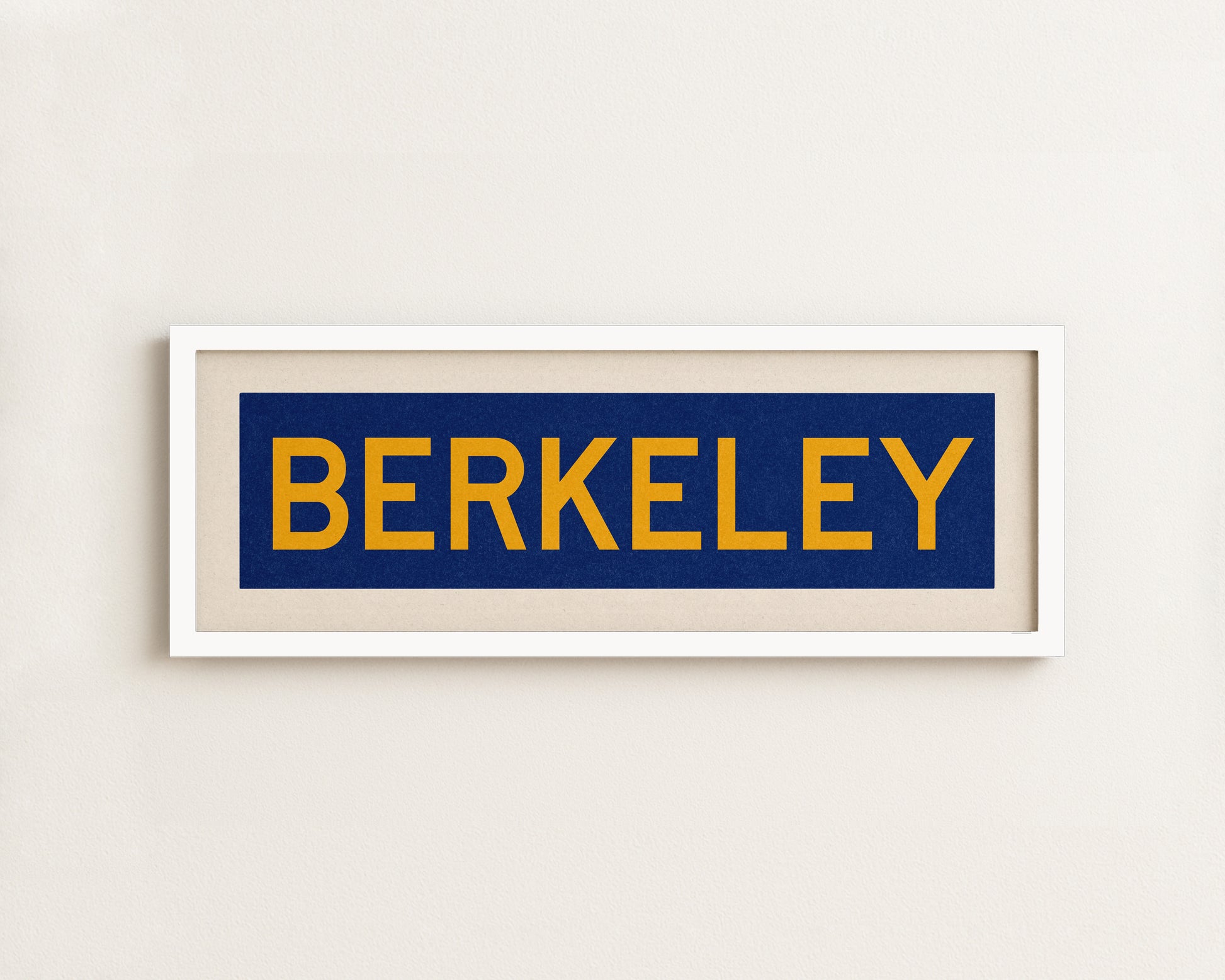 Framed Blue and Gold Berkeley California Bus Scroll - Tejas Country Club