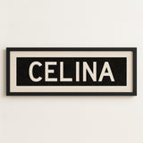 Framed Celina Bus Scroll Sign