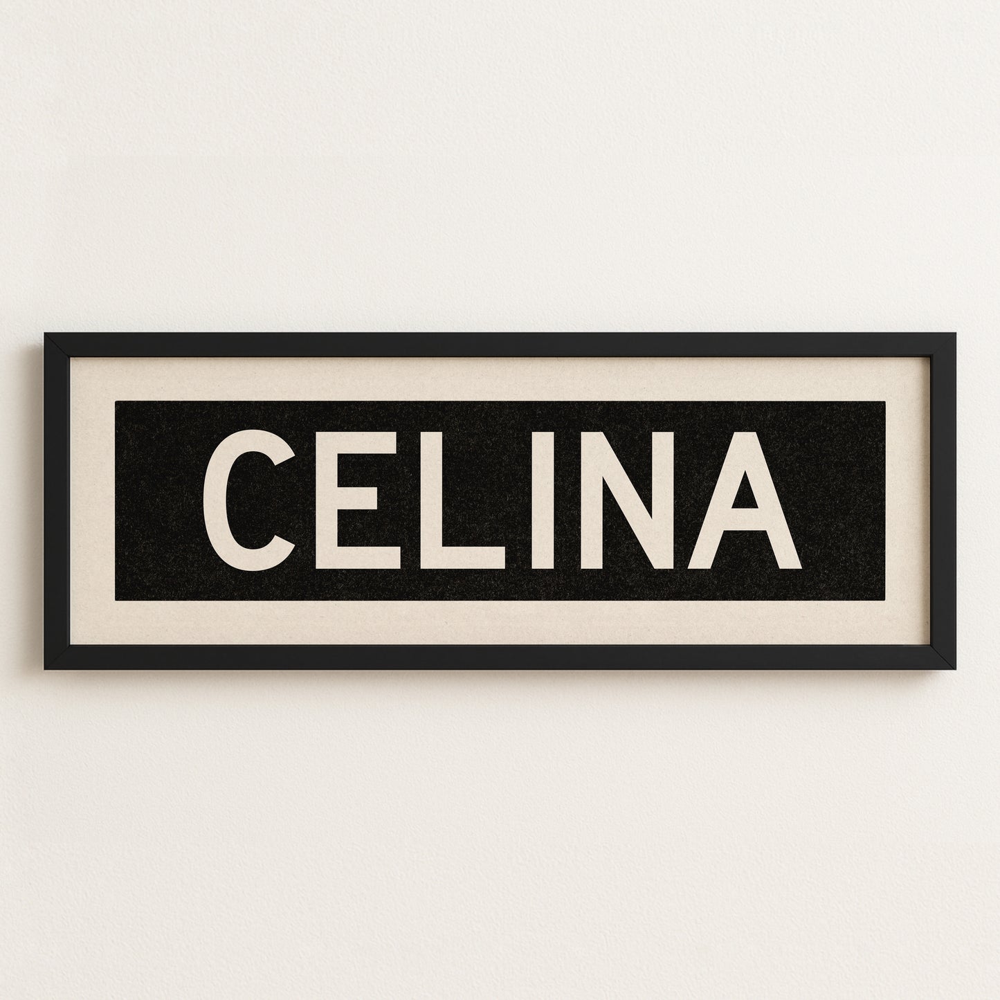 Framed Celina Bus Scroll Sign