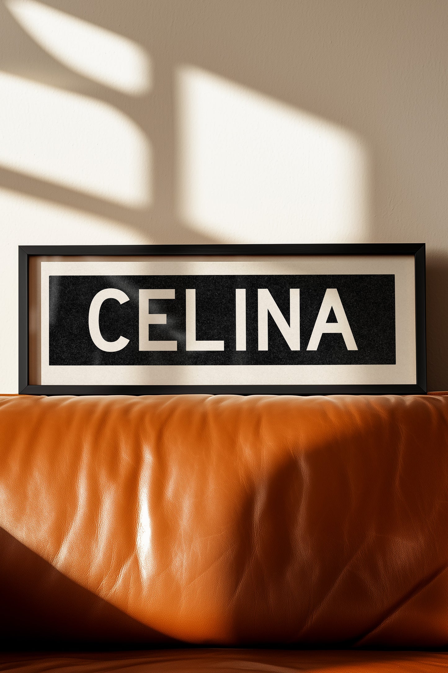 Framed Celina Bus Scroll Sign