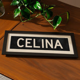 Framed Celina Bus Scroll Sign