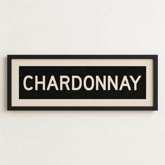 Framed Chardonnay Bus Scroll Sign