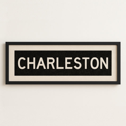 Framed Charleston South Carolina Bus Scroll