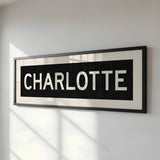 Framed Charlotte North Carolina Bus Scroll