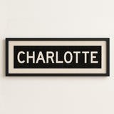 Framed Charlotte North Carolina Bus Scroll