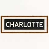 Framed Charlotte North Carolina Bus Scroll