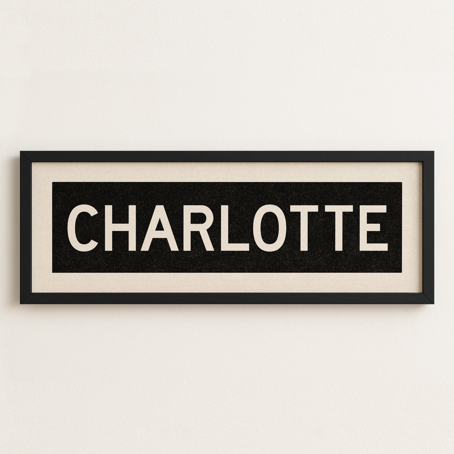 Framed Charlotte North Carolina Bus Scroll