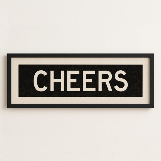 Framed Cheers Bus Scroll Sign - Tejas Country Club