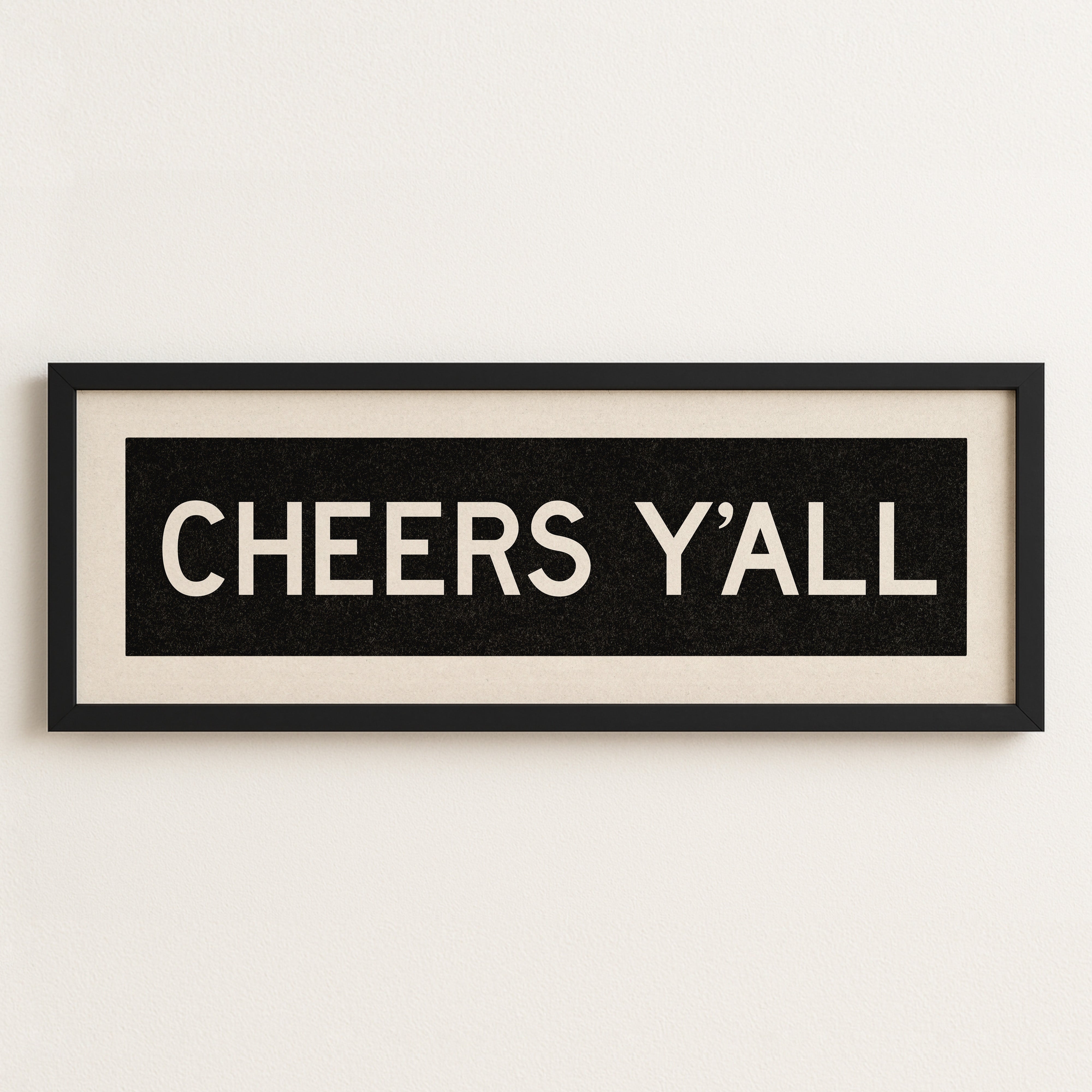 Framed Cheers Y'all Bus Scroll Sign - Tejas Country Club
