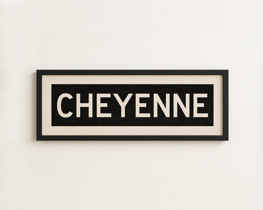 Framed Cheyenne Wyoming Bus Scroll