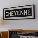 Framed Cheyenne Wyoming Bus Scroll