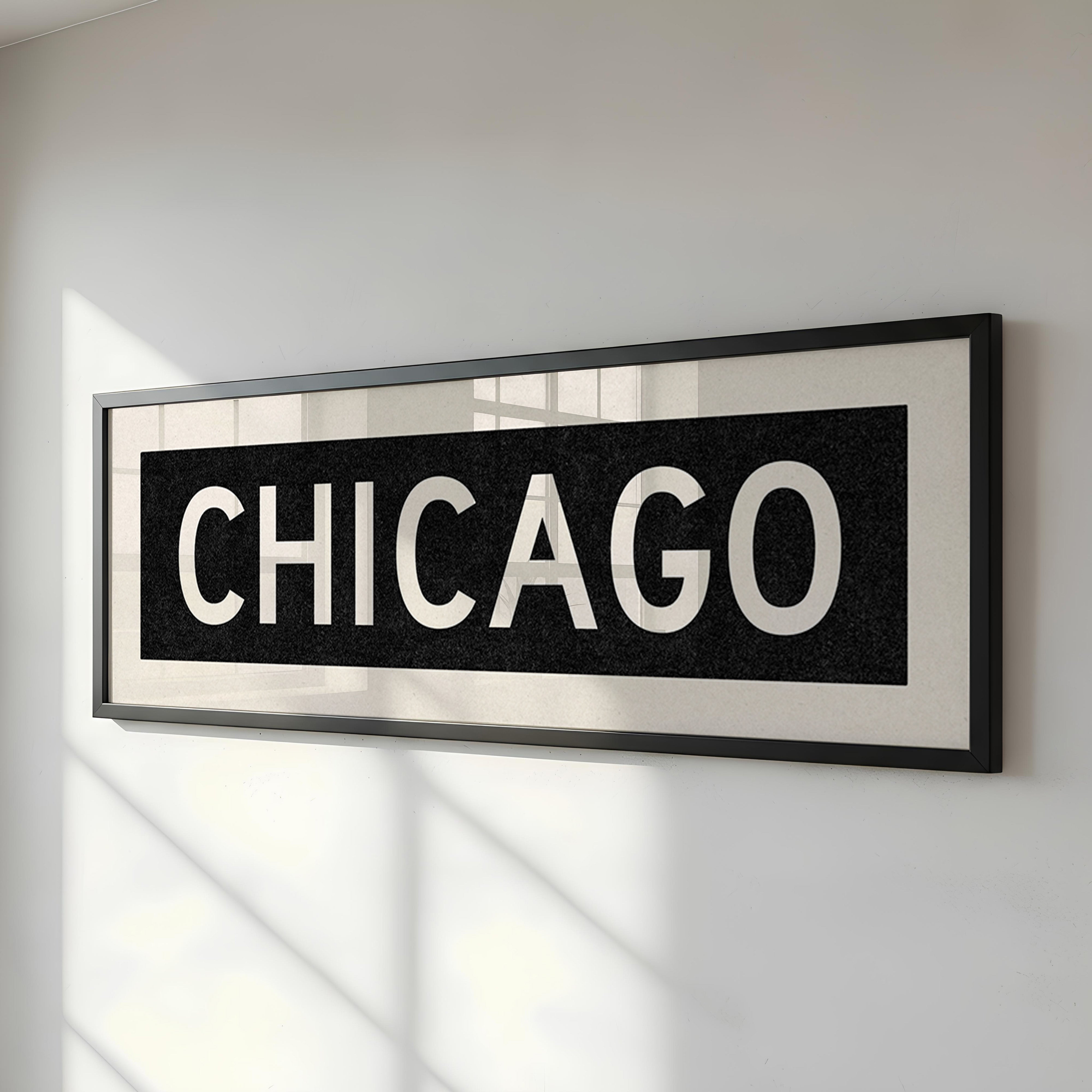 Framed Chicago Illinois Bus Scroll - Tejas Country Club
