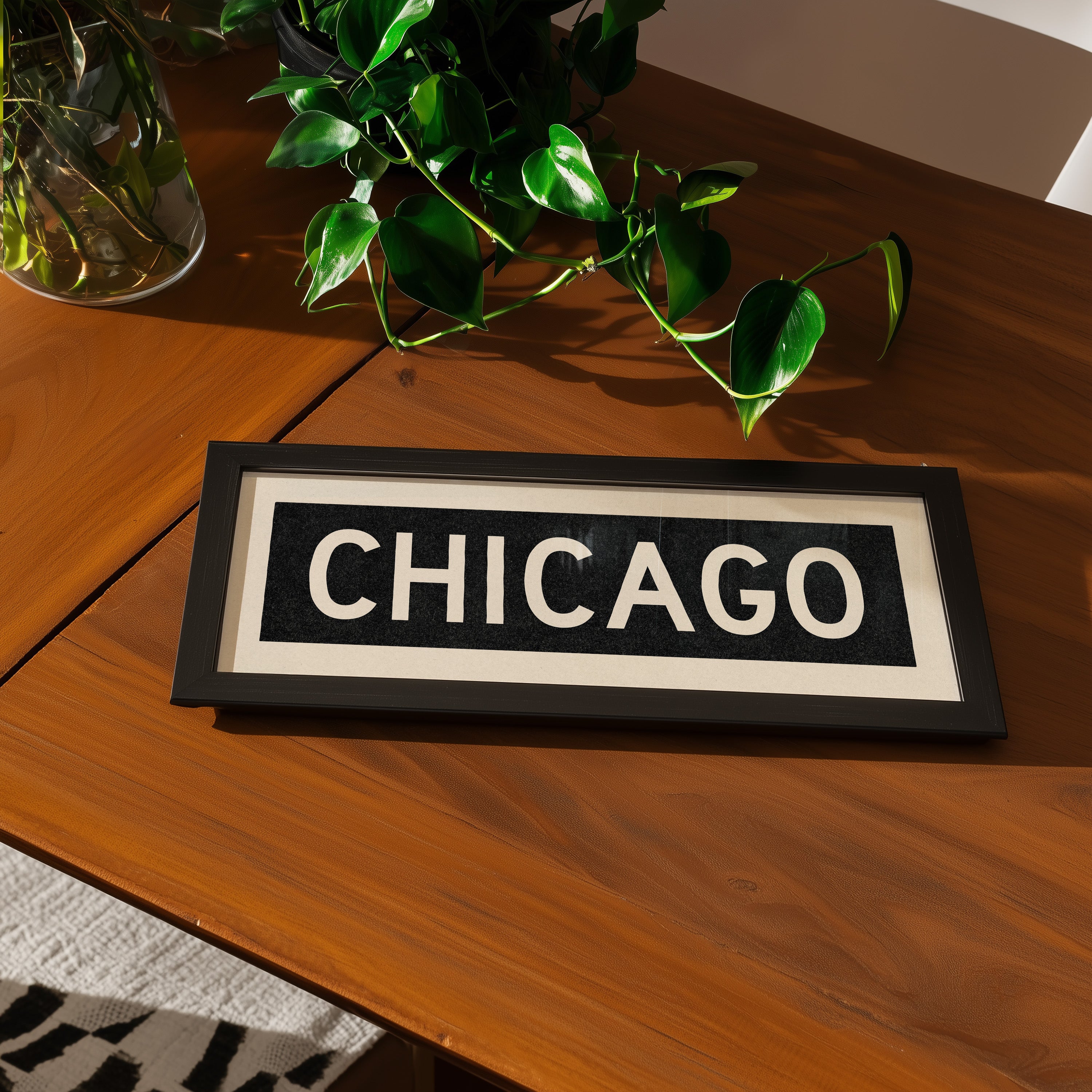 Framed Chicago Illinois Bus Scroll - Tejas Country Club