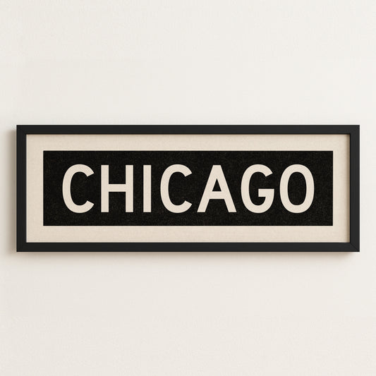 Framed Chicago Illinois Bus Scroll