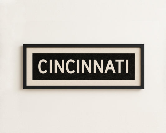 Framed Cincinnati Ohio Bus Scroll