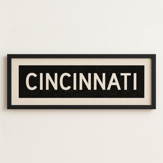 Framed Cincinnati Ohio Bus Scroll